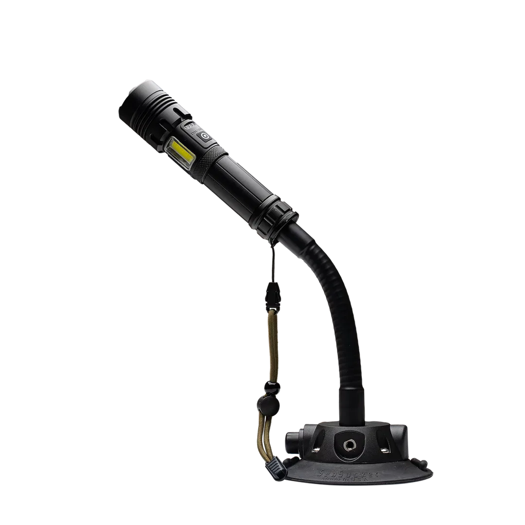 EL5880 – SEASUCKER Flashlight, Vacuum Mount LED Clear Lens High White Light/ Low White Light And White Strobe Light B...